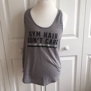 PINK racerback gym hair don’t care